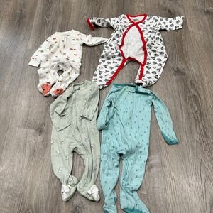 Carter's Cloud Island Duck Duck Goose Baby Footed Sleepers Animal Lot 4pc 6-9M